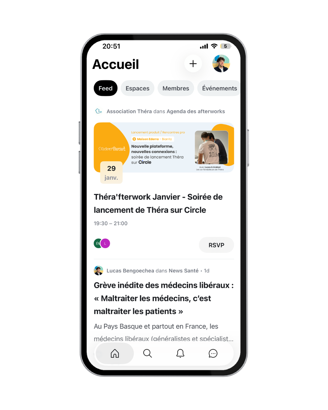 Aperçu de la plateforme Théra